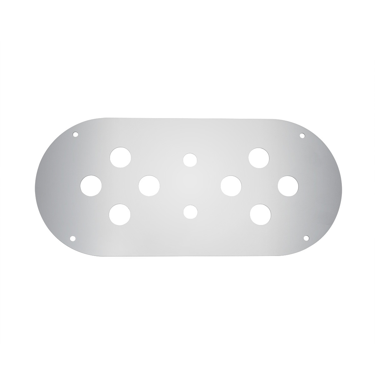 Stainless Steel Above Door Dome Light Plate With 8 x 3/4" Mini Light Cutouts For Kenworth & Peterbilt Trucks 34026