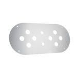 Stainless Steel Above Door Dome Light Plate With 8 x 3/4" Mini Light Cutouts For Kenworth & Peterbilt Trucks - Image 2