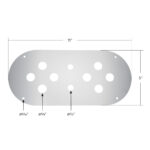 Stainless Steel Above Door Dome Light Plate With 8 x 3/4" Mini Light Cutouts For Kenworth & Peterbilt Trucks - Image 4