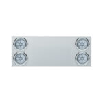 33-3/4" Stainless Rear Center Panel With Four 7 LED 4" Light & Bezel (No LP Holes)- Red LED/Clear Lens - CS - Image 2