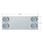 33-3/4" Stainless Rear Center Panel With Four 7 LED 4" Light & Bezel (No LP Holes)- Red LED/Clear Lens - CS - Image 4