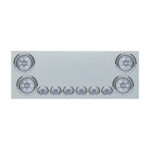 SS Rear Center Panel With 4X Red LED 4" Light & 6X Red LED 2" Light & Bezel (No LP Holes)-Clear Lens -CS - Image 2