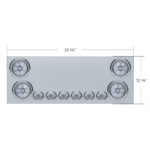 SS Rear Center Panel With 4X Red LED 4" Light & 6X Red LED 2" Light & Bezel (No LP Holes)-Clear Lens -CS - Image 4