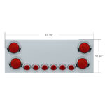 SS Rear CP With 4X 7 LED 4" Reflector Lights & 6X 9 LED 2" Lights & Visors (No LP Holes)-Red LED & Lens - Image 4
