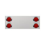 33-3/4" Stainless Rear Center Panel With Four 7 LED 4" Reflector Lights & Visors(No LP Holes)-Red LED/Red Lens - Image 2