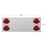 33-3/4" Stainless Rear Center Panel With Four 7 LED 4" Reflector Lights & Visors(No LP Holes)-Red LED/Red Lens - Image 4