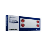 33-3/4" Stainless Rear Center Panel With Four 7 LED 4" Reflector Lights & Visors(No LP Holes)-Red LED/Red Lens - Image 5