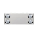 33-3/4" Stainless Rear Center Panel With Four 7 LED 4" Reflector Lights&Visors(No LP Holes)-Red LED/Clear Lens - Image 2