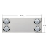 33-3/4" Stainless Rear Center Panel With Four 7 LED 4" Reflector Lights&Visors(No LP Holes)-Red LED/Clear Lens - Image 4