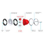 Glass Watermelon Light Kit For 3/4" Mini Light-Red Lens - Image 2