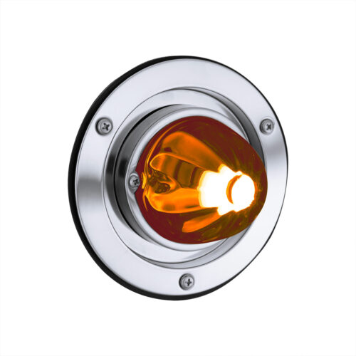 Dual Function Glass Watermelon Sleeper Bunk Kit With 304 SS Bezel & LED Bulb-Dark Amber Lens/Amber LED 35331