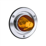 Dual Function Glass Watermelon Sleeper Bunk Kit With 304 SS Bezel & LED Bulb-Dark Amber Lens/Amber LED - Image 2