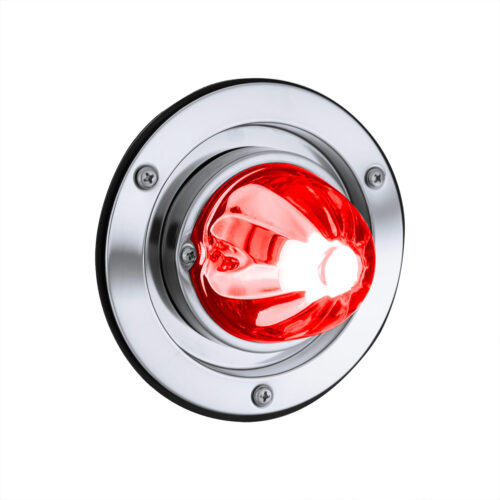 Dual Function Glass Watermelon Sleeper Bunk Kit With 304 Stainless Steel Bezel & LED Bulb-Clear Lens/Red LED 35333