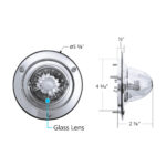 Dual Function Glass Watermelon Sleeper Bunk Kit With 304 Stainless Steel Bezel & LED Bulb-Clear Lens/Red LED - Image 11