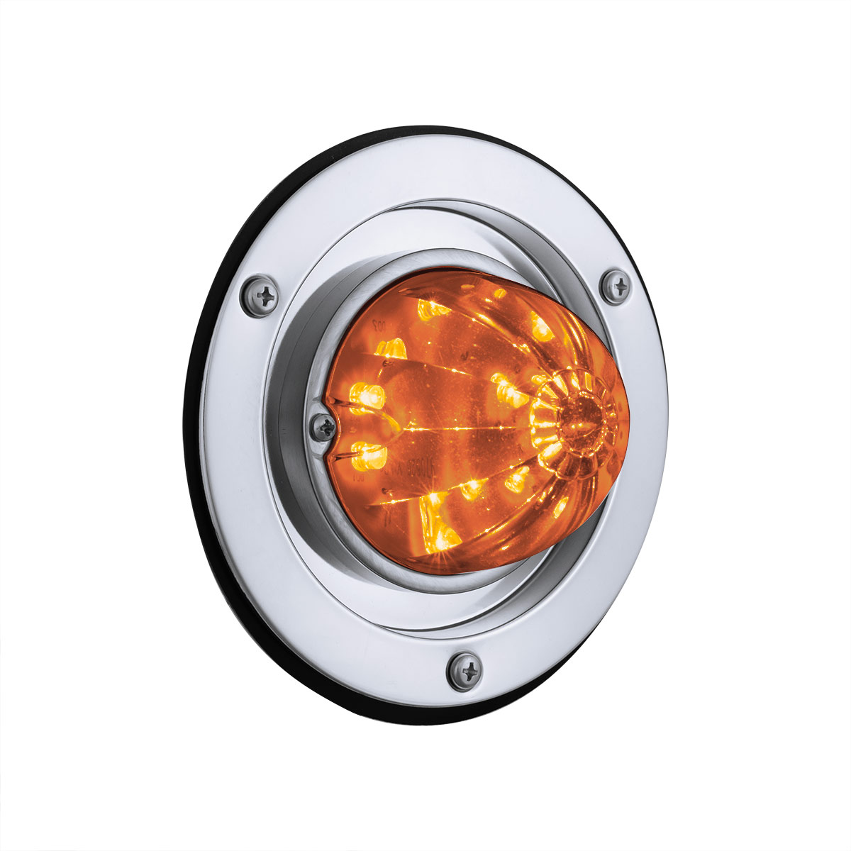 17 LED Dual Function Watermelon Light Sleeper Bunk Kit With 304 Stainless Steel Bezel-Amber LED/Amber Lens 35336