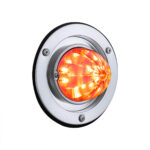 17 LED Dual Function Watermelon Sleeper Bunk Kit With 304 Stainless Steel Bezel-Amber LED/Clear Lens 35338