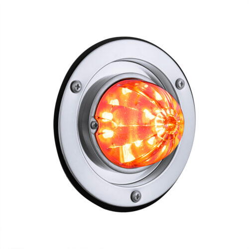 17 LED Dual Function Watermelon Sleeper Bunk Kit With 304 Stainless Steel Bezel-Amber LED/Clear Lens 35338