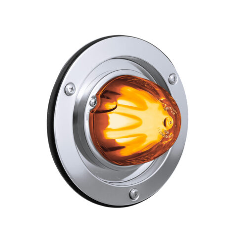 9 LED Dual Function GloLight Watermelon Sleeper Bunk Kit With 304 Stainless Steel Bezel-Amber LED/Amber Lens 35340