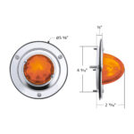 9 LED Dual Function GloLight Watermelon Sleeper Bunk Kit With 304 Stainless Steel Bezel-Amber LED/Amber Lens - Image 11