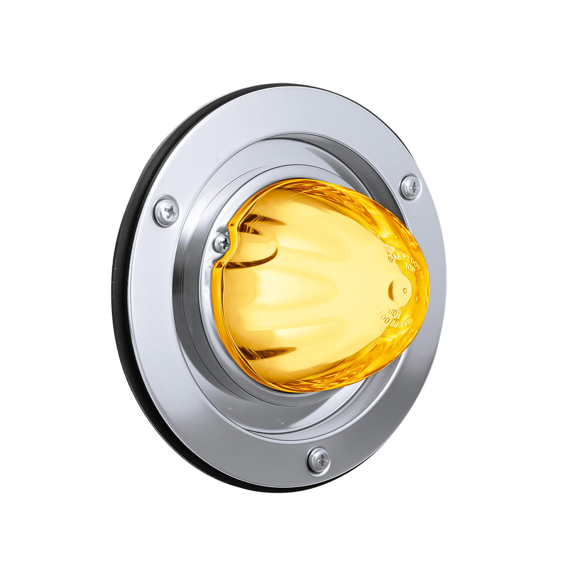 9 LED Dual Function GloLight Watermelon Sleeper Bunk Kit With 304 Stainless Steel Bezel-Amber LED/Clear Lens 35342