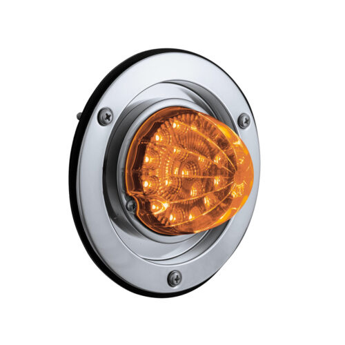 17 LED Dual Function Watermelon Reflector Sleeper Bunk Kit With 304 SS Bezel-Amber LED/Amber Lens 35344