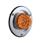 17 LED Dual Function Watermelon Reflector Sleeper Bunk Kit With 304 SS Bezel-Amber LED/Amber Lens - Image 2