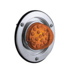 17 LED Dual Function Watermelon Reflector Sleeper Bunk Kit With 304 SS Bezel-Amber LED/Amber Lens - Image 3