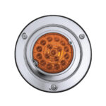 17 LED Dual Function Watermelon Reflector Sleeper Bunk Kit With 304 SS Bezel-Amber LED/Amber Lens - Image 6