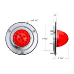17 LED Dual Function Watermelon Reflector Light Sleeper Bunk Kit With 304 SS Bezel-Red LED/Red Lens - Image 11