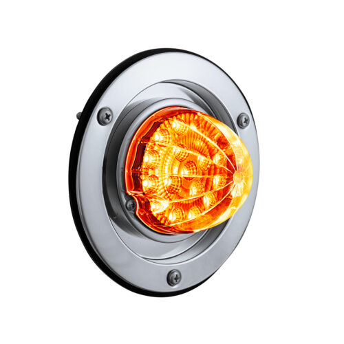 17 LED Dual Function Watermelon Reflector Light Sleeper Bunk Kit With 304 SS Bezel-Amber LED/Clear Lens 35346
