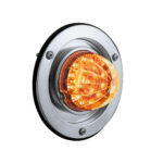 17 LED Dual Function Watermelon Reflector Light Sleeper Bunk Kit With 304 SS Bezel-Amber LED/Clear Lens - Image 2