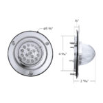 17 LED Dual Function Watermelon Reflector Light Sleeper Bunk Kit With 304 SS Bezel-Amber LED/Clear Lens - Image 11