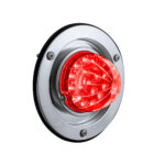 17 LED Dual Function Watermelon Reflector Light Sleeper Bunk Kit With 304 SS Bezel-Red LED/Clear Lens 35347