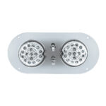304 SS Above Door Dome Light Kit With 2 X 17 LED Double Fury Watermelon For KW & PB Trucks-Amber & Blue LED - Image 8