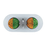304 SS Above Door Dome Light Kit With 2 X 17 LED Double Fury Watermelon For KW & PB Trucks-Amber & Green LED - Image 5