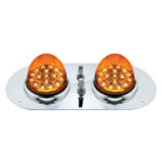 304 SS Above Door Dome Light Kit With 2 X 17 LED Double Fury Watermelon For KW & PB Trucks-Amber & Red LED - Image 2
