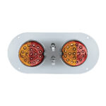 304 SS Above Door Dome Light Kit With 2 X 17 LED Double Fury Watermelon For KW & PB Trucks-Amber & Red LED - Image 5