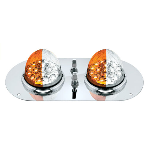 304 SS Above Door Dome Light Kit With 2 X 17 LED Double Fury Watermelon For KW & PB Trucks-Amber & White LED 35382