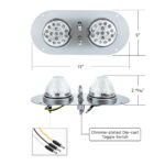 304 SS Above Door Dome Light Kit With 2 X 17 LED Double Fury Watermelon For KW & PB Trucks-Amber & White LED - Image 12