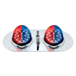 304 SS Above Door Dome Light Kit With 2 X 17 LED Double Fury Watermelon For KW & PB Trucks-Red & Blue LED 35383