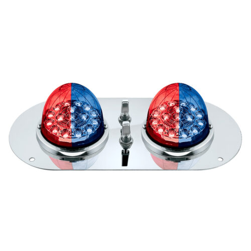 304 SS Above Door Dome Light Kit With 2 X 17 LED Double Fury Watermelon For KW & PB Trucks-Red & Blue LED 35383