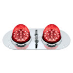 304 SS Above Door Dome Light Kit With 2 X 17 LED Double Fury Watermelon For KW & PB Trucks-Red & Blue LED - Image 2