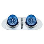 304 SS Above Door Dome Light Kit With 2 X 17 LED Double Fury Watermelon For KW & PB Trucks-Red & Blue LED - Image 3