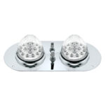 304 SS Above Door Dome Light Kit With 2 X 17 LED Double Fury Watermelon For KW & PB Trucks-Red & Blue LED - Image 4