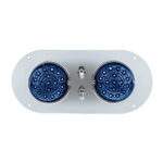 304 SS Above Door Dome Light Kit With 2 X 17 LED Double Fury Watermelon For KW & PB Trucks-Red & Blue LED - Image 7