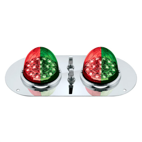 304 SS Above Door Dome Light Kit With 2 X 17 LED Double Fury Watermelon For KW & PB Trucks-Red & Green LED 35384