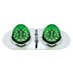 304 SS Above Door Dome Light Kit With 2 X 17 LED Double Fury Watermelon For KW & PB Trucks-Red & Green LED - Image 3