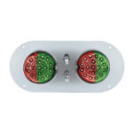 304 SS Above Door Dome Light Kit With 2 X 17 LED Double Fury Watermelon For KW & PB Trucks-Red & Green LED - Image 5