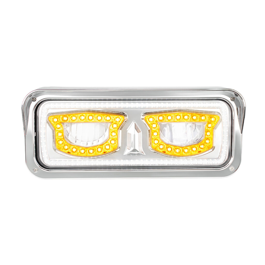 High Power Chrome LED Headlight With Turn Signal And Position Light-Driver 35715