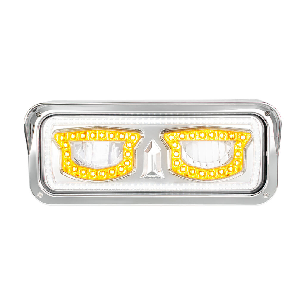 High Power Chrome LED Headlight With Turn Signal And Position Light-Passenger 35716
